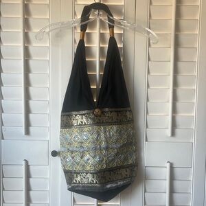 Black and Gold Women's Boho Bag